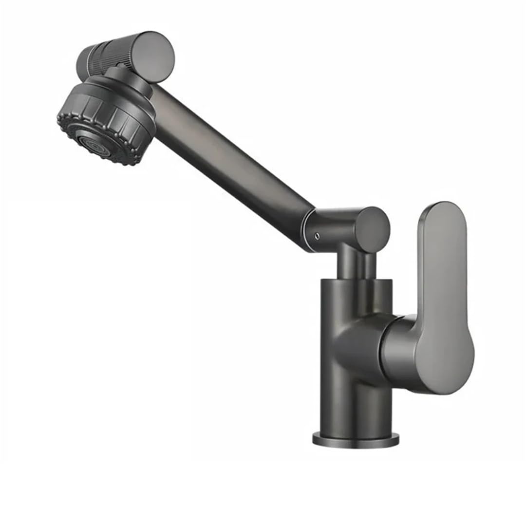 Swivel Bathroom Sink Faucet Basin Faucet Mixer Deck Mounted Splash Proof Water Tap Shower Aerators Tapware NO PIPE 16CM HEI G1/2