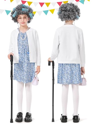 Disfraz de 8 Piezas Abuela para Niñas miniatura 5