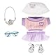 6 Stück Kleidung für Puppen - 17 cm Puppenpulloverkleid mit Mütze, Wasserflasche und Schuhen, Puppenzubehör, Puppenkleidungsset, Anziehgeschenk für Puppen