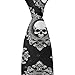 MZERSE Ties for Men Boys Wedding Dance Prom, Fashion Skinny Neck Tie Vintage Skull Black And White