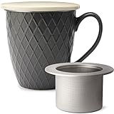 KIVY Große Teetasse mit Deckel und Sieb [650ml] XXL Tasse groß - Jumbotasse - Teetasse groß - Teetassen - Teebecher - Tee Tasse mit Deckel - Teetasse mit Sieb - Grosse Tasse - Teetasse mit Deckel