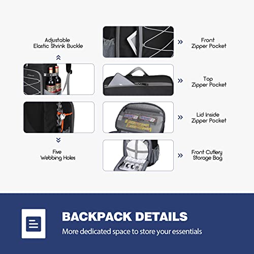 Maelstrom Cooler Backpack,35 Can Backpack Leakproof,Insulated Soft Bag,Beach Camping Cooler,Ice Chest Backpack,Travel for Grocery Shopping,Kayaking,Fishing,Hiking,Black by Maelstrom - Image 4