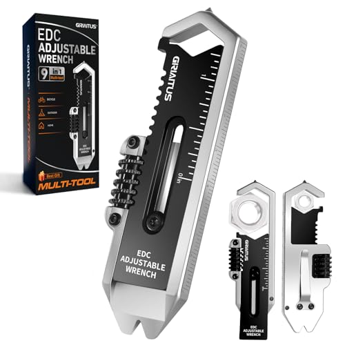 9 in 1 Pocket Adjustable Wrench EDC Multitool Pry Bar Gadget Gifts for Men