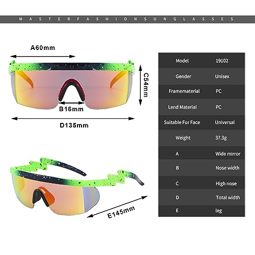 Tongcloud 3 Pair Unisex Retro Neon Retro Semi Rimless Sunglasses 80s 90s Sunglasses Lens Sunglasses for Men Women2