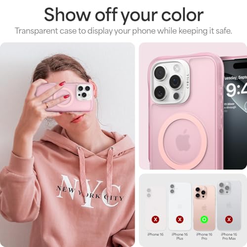 Image of Spigen Cyrill UltraSheer Mag for iPhone 16 Pro Case, Semi-Transparent iPhone 16 Pro Back Cover - TPU+PC｜Pink