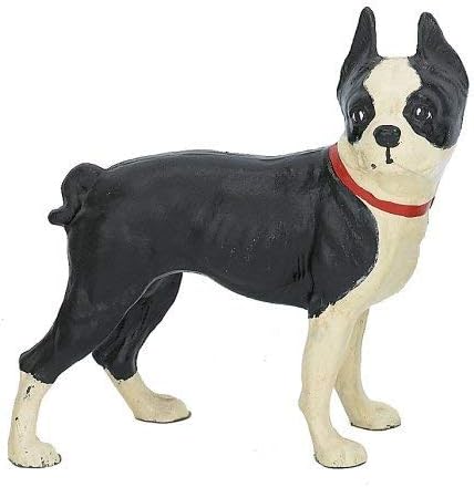 Large Cast Iron Standing Boston Terrier Dog Door Stop Doorstop - Weighs Over 8-1/2 lbs.