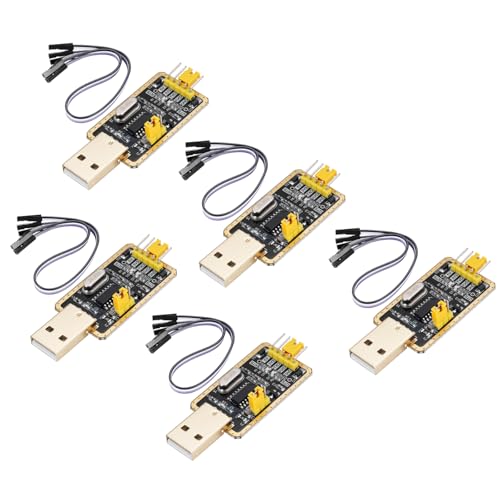 AYWHP UART-TTL Lot de 5 adaptateurs USB CH340G avec convertisseur, 3,3 V/5 V UART-TTL avec câble de cavalier, compatible avec Arduino
