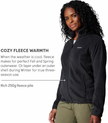 Columbia Womens Benton Springs Full Zip Fleece Jacket, Black, Medium - 3