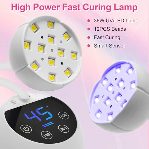 Image of CGBE UV LED Nail Lamp, 36W Mini Cordless Flash Cure Nail Lamp for Gel Nails