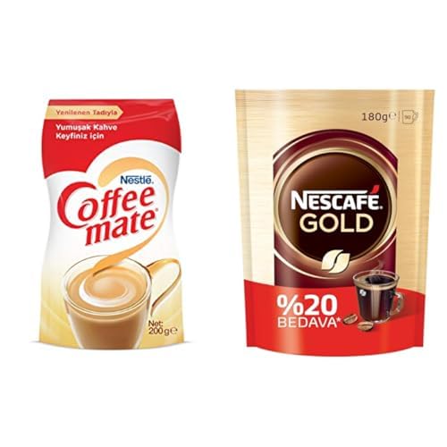 Nestlé Coffee Mate Kahve Beyazlatıcısı 200 g Ekopaket ve Nescafe Gold Ekonomik Paket 180 gr
