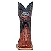 Vaccari Men's Jackson Genuine Rustic Cognac Hornback Alligator Print Leather FL Gators Embroidery Broad Square Toe Cowboy Boots - 8.5
