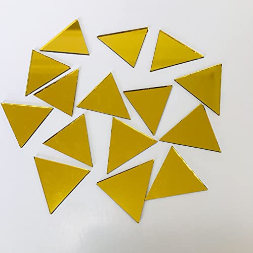 Nuo Rui 150Pcs 1" Triangle Mirrors Small Gold Color Mosaic Mirror Tiles For Craft Projects #TOP16