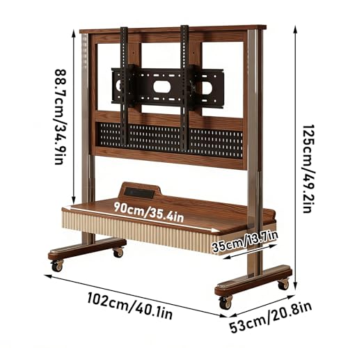 Soporte móvil para TV 40-85 pulgadas con estante y ruedas miniatura 2