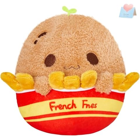 Athoinsu 9 Inch Potato Stuffed Animal Potato Plush Toy and French Fries Food Shaped Stuffed Animal Cuddle Kawaii Pillow Gifts for Kids Girls & Boys Cover