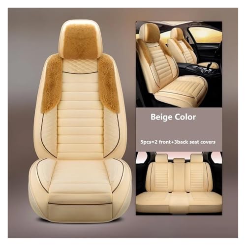 Housses de siège auto contre l'usure : ensemble complet en peluche beige - 2
