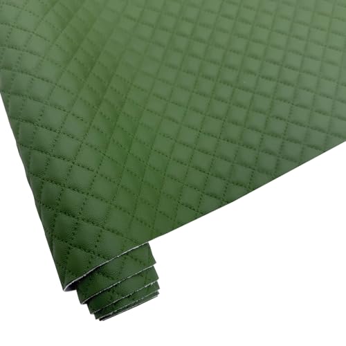 Weiches Kunstleder Gewebe 41x135cm Polsterstoff Gestepptes PU-Leder für Ledertaschen, Autoinnenräume, Sofas, handgefertigte DIY (Dunkelgrün)