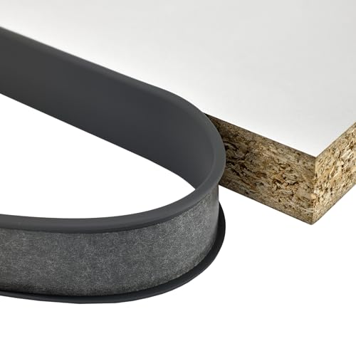 QUEST U-Form Kantenschutz Selbstklebend 18mm x 5m – Flexibles Möbelkantenband für Schrankkanten, Kantenumleimer – Dunkelgrau