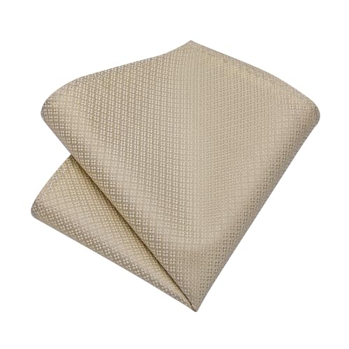 Image of DiBanGu Mens Silk Necktie Solid Color Tie and Pocket Square Cufflink Tie Clip Set Woven Plain Ties for Men Wedding Party