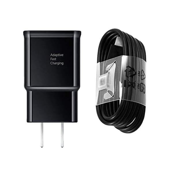 Adaptive Fast Charger Compatible Samsung Galaxy S9 S9 Plus S8 S8+ S10 S10e Note 8 Note 9, Wall Charger Adapter Block with USB Type C Cable Kit