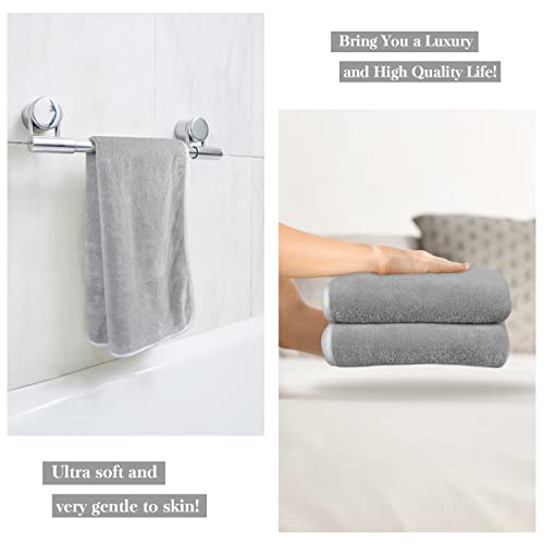 Kinhwa Microfiber Hand Towels Ultra Soft Hand Towels For Bathroom Super Absorbent Bath Towels Ideal For Hair Spa Sports And Travel 30Inch X 16Inch 2 Pack Light-Gray #TOP5