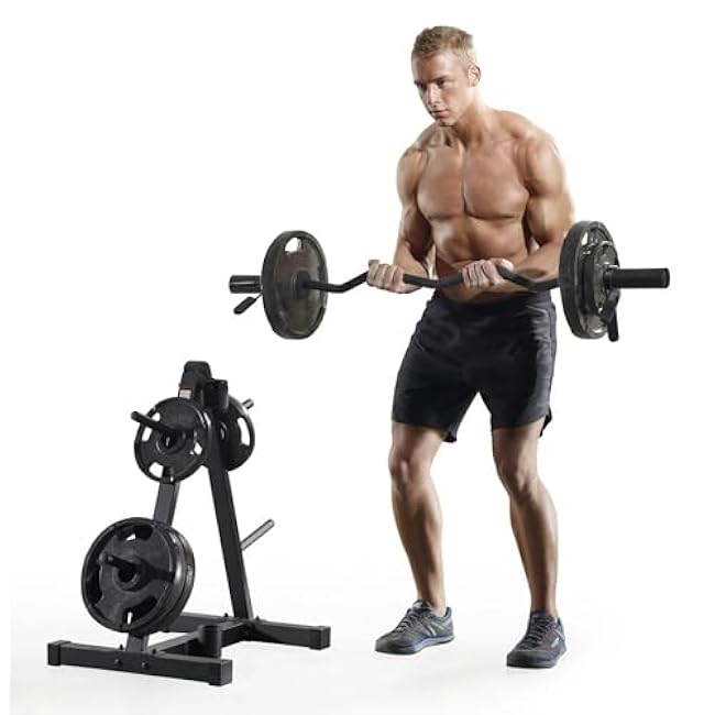 CAP Barbell Vertical Standard Weight Plate Tree Rack with Barbell Storage