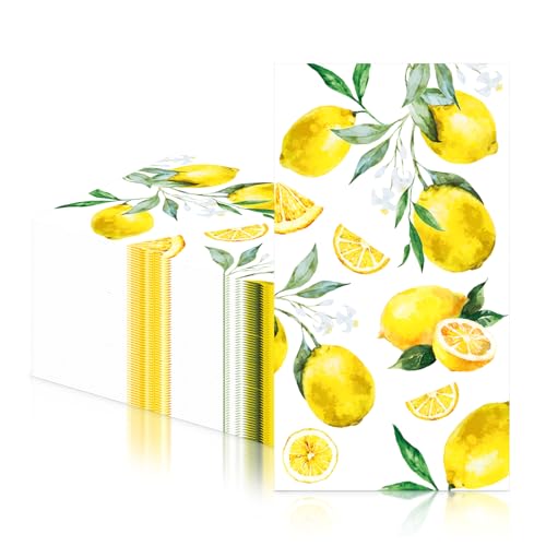 20 Stück Zitronen-Papierservietten, Cocktail-Servietten,...