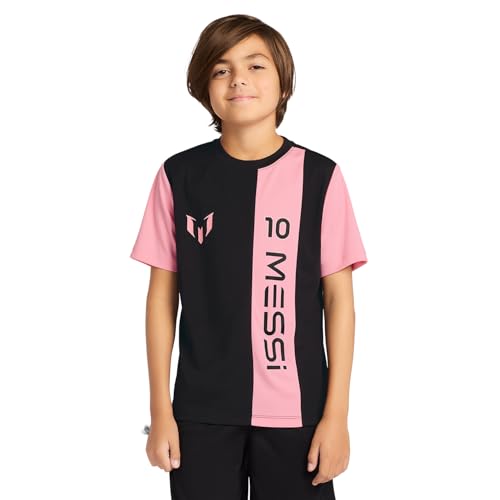 Image of Messi Boys' Lifestyle Short Sleeve Top, Loose-fit Shirt with Logo, Comfortable, All-Day Wear