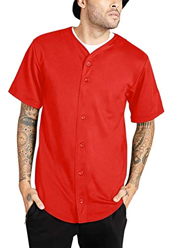 Ma Croix Camiseta de béisbol para hombre de manga corta con botones, deportiva y premium