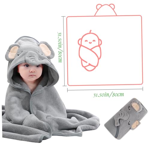Serviette de bain à capuche bébé, drap de bain enfants doux et absorbant - 2