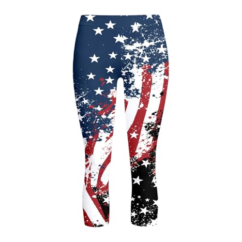 Pantalones de yoga capri con tejido extensible de media mollet y cinturón cómodo de soporte 4