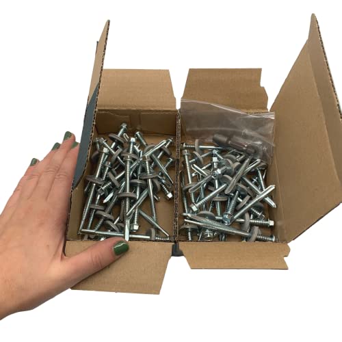 (45 Stück) Verzinkter Stahl, Sechskantkopf, selbstbohrende 5,5 x 80 mm Schrauben mit EPDM-Unterlegscheiben zur Befestigung von Sandwichplatten (45, 5,5 x 80 mm)