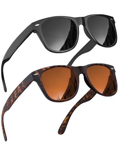 grinderPUNCH Polarized Super Dark Sunglasses for Men and Women Trendy Retro Sun Glasses for Driving UV Protection