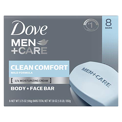 Dove Men+Care Body and Face Bar To Clean and Hydrate Skin Body and Facial Cleanser More Moisturizing Than Bar Soap 3.75 oz 8 Bars, Pack of 9
