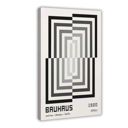 Idée cadeau design : toile Bauhaus noir et blanc pour bureau et salon