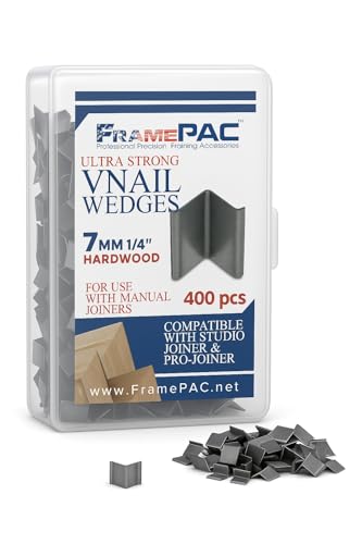 FramePac V Nails for Picture Frames Hardwood 7mm (1/4 Inch) [400 V-Nail Pack, Loose] - (for use in Manual V Nailer for Picture Framing, Hand V Nailer for Picture Frames, Manual Picture Frame Joiner)