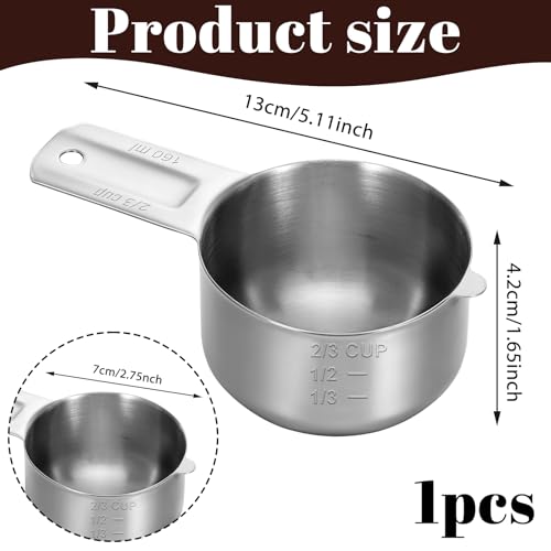 Vaso medidor 160 ml de acero inoxidable miniatura 2