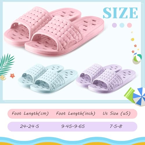 3 Pairs Quick Dry Shower Slippers for Women Men Non-slip Bathroom Flip Slippers for Living Room Gym Pool Beach2