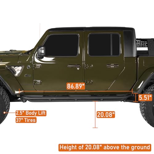 Estribos laterales Hooke Road para Jeep Gladiator 2020-2026 miniatura 4