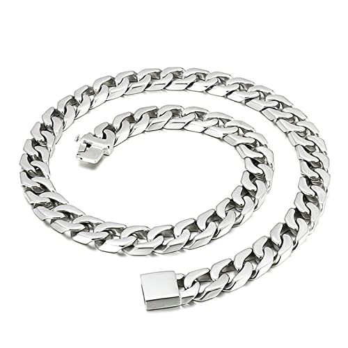 Collier chaîne maille gourmette acier inoxydable anti-noircissement pour peau sensible