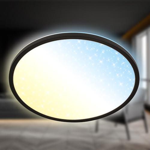 Panneau LED noir BRILONER 37,5cm dimmable avec télécommande pour salon - 3