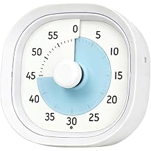 60 Minute Visual Timer,Silent Time Management Tool White