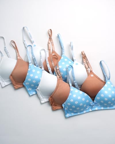 Limited Too Girls' Training Bra - 6 Pack Microfiber Molded Bra, Satin Bow (A Cup/B Cup)3