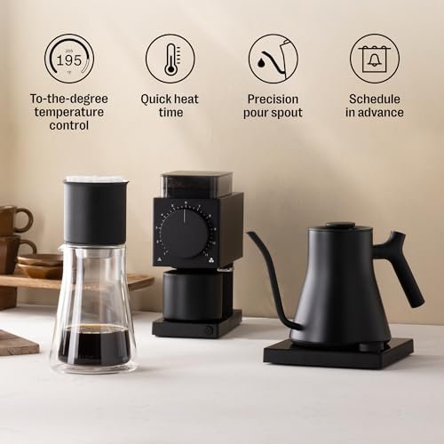 Image of Fellow Stagg EKG Pro Studio Gooseneck Electric Kettle, 0.9 Liter | For Pour-Over Coffee & Tea, Stainless Steel, Temperature Control, WiFi, Brew Timer, Scheduling, Matte Black