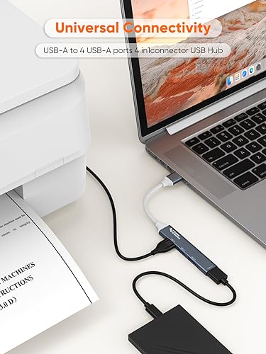 Image of CableCreation 4 in 1 USB Hub(Lite Series), Multiport Adapter with 1 x USB 3.0 & 3 x USB 2.0 Ports,Up to 5 Gbps Super Fast Data Transfer for MacBook Pro /Air, PS4, Xbox, Windows, Android, Linux