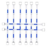 Teles Sicherheitskegel-Set, mehrfarbige PVC-Verkehrskegel, verstellbar, 6-12 Kegel pro Packung, mit austauschbaren Ringen (blau und weiß, 8 Kegel pro Packung), für Veranstaltungen und zur Ab