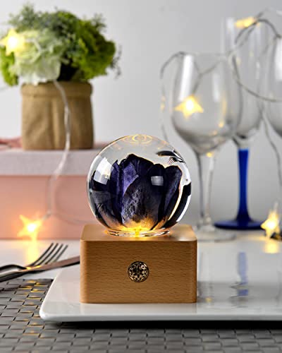 Image of MISS LI GARDEN Forever Purple Tulip Elegant Present for Girlfriend Wife Mom Women Enchanted Birthday Anniversary Wedding Home Decor