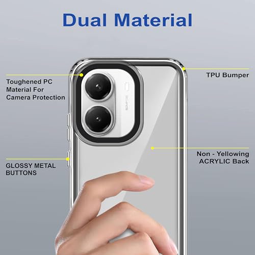 Image of Zapcase Back Case Cover for Poco X7 Pro 5G | Compatible for Poco X7 Pro 5G Back Cover | Case Cover with Camera Protection | (TPU + PC | Translucent Black)