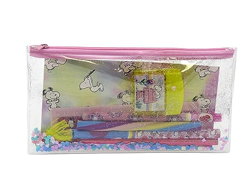 CYPBRANDS Unisex Kid's Snoopy Pencil Case Set including Stationery Accessories, Multicoloured, One Size