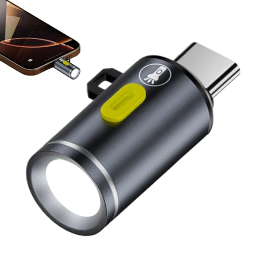 Recargable Mini Torcha - Tipo C Diseño de Carga de Carga, Mini Llavero Súper Brillante, Linterna de Mano Impermeable | Linterna Portátil para Senderismo Pesca Compacto Exterior