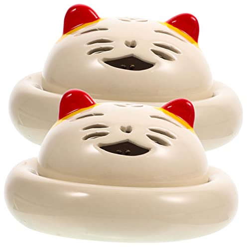 Cabilock 2Pcs Fortuna Fortuna Aroma Difusor Gato Soporte De Palo De Incienso Caricaturas